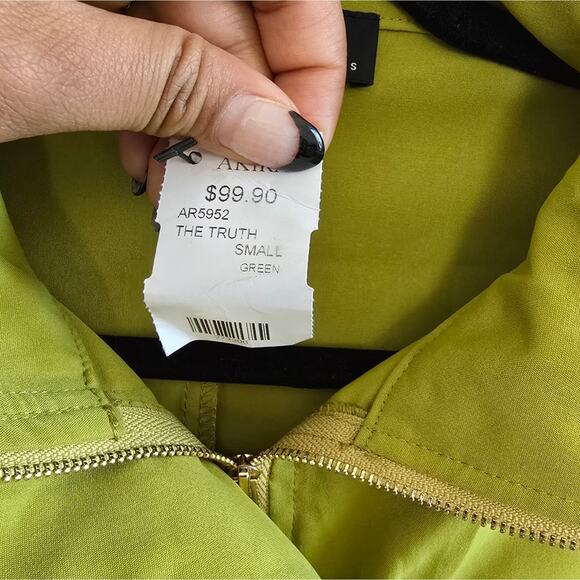 AKIRA The Truth Chartreuse Ruched Utility Romper NWT Small - Picture 9 of 16